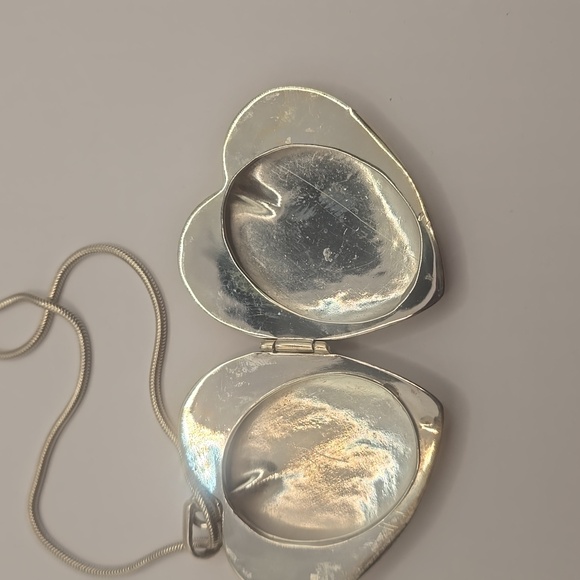 Silver Heart Locket Necklace - Picture 3 of 6